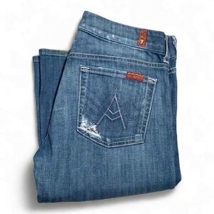 7 for All Mankind‎ A Pocket Y2k Distressed Bootcut Jeans Size 28 Inseam 30 Inch